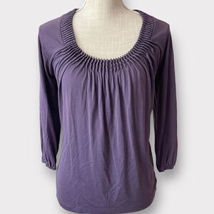 Elie Tahari | EUC Women’s Soft pleated Scoop Neck Top Purple Size Small